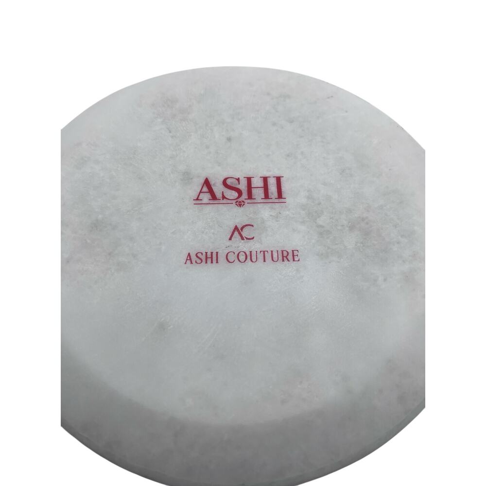 Ashi Couture White Marble Plate 10” Semi Precious Inlay Stone Floral Pattern - Picture 2 of 4